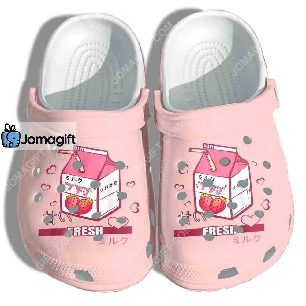 Japanese Fresh Juice Strawberry Crocs Clog Shoes Gift - Jomagift