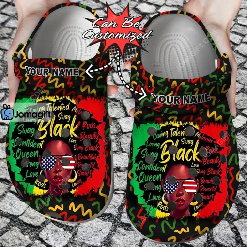 Juneteenth Black Girl American Crocs Clog Shoes