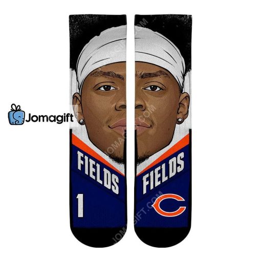 Justin Fields Chicago Bears Game Face Socks