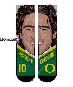 Justin Herbert Oregon Ducks College Game Face Socks