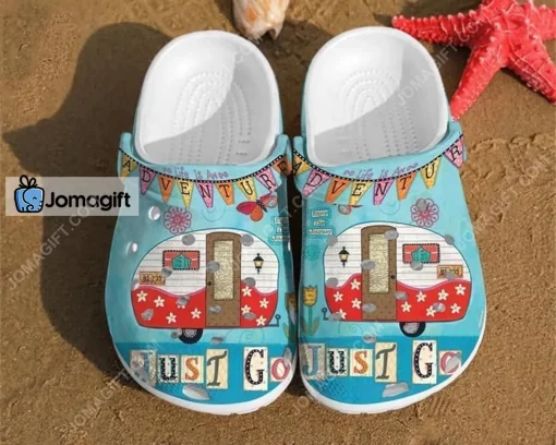 Juts Go Summer Camping Happy Camper Crocs Shoes