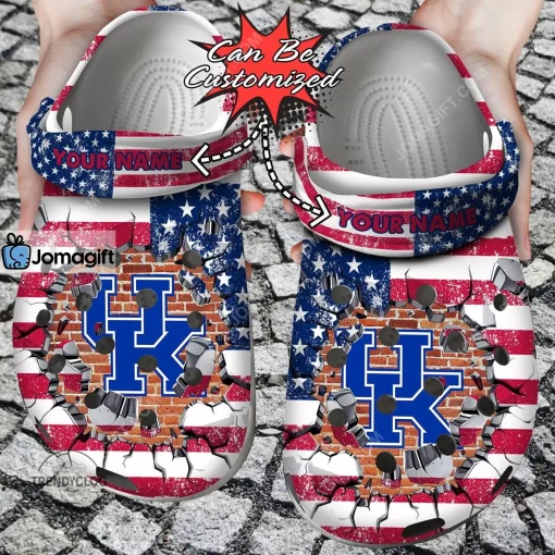 Kentucky Wildcats American Flag New Clog Shoes