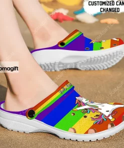 LGBT Unicorn Rainbow Croc Style Clog 1