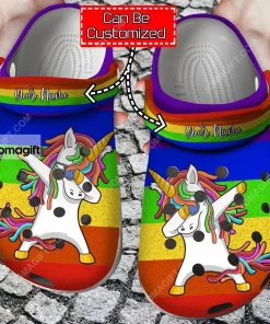 LGBT Unicorn Rainbow Croc Style Clog 2