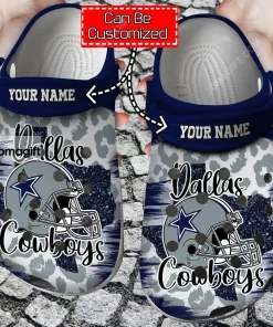 Logo Team Football Cheetah Texas Crocs Clog Shoes 5