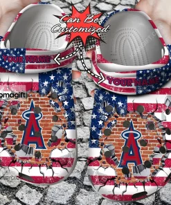 Los Angeles Angles American Flag Breaking Wall Crocs Clog Shoes 2