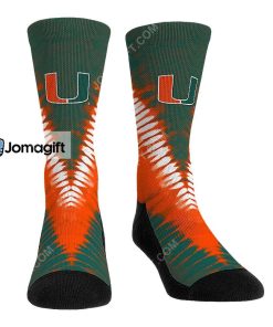 Miami Hurricanes V Shape Tie Dye Socks