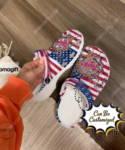 Minnesota Twins American Flag Breaking Wall Crocs Clog Shoes