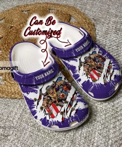 Minnesota Vikings Mascot Ripped Flag Crocs Clog Shoes