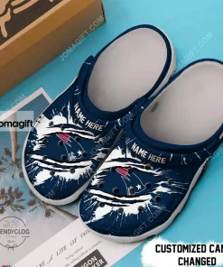 New England Patriots Football Ripped Claw Crocs Clog Shoes