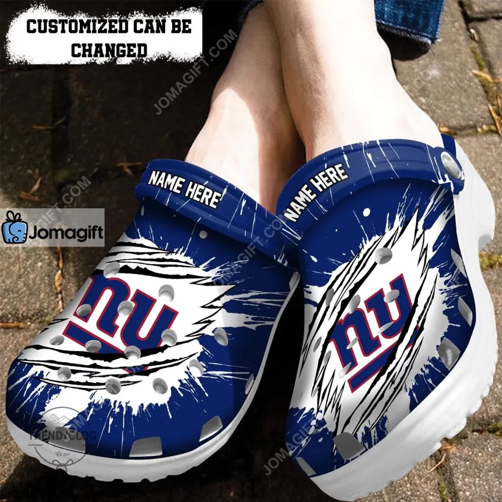 New York Giants Football Ripped Claw Crocs Clog Shoes 1