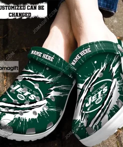 New York Jets Football Ripped Claw Crocs Clog Shoes 1