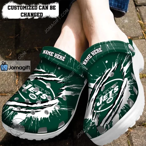 New York Jets Football Ripped Claw Crocs Clog Shoes