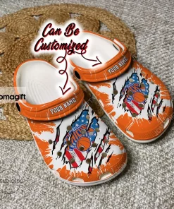 New York Knicks Basketball Ripped American Flag Crocs Clog Shoes 2