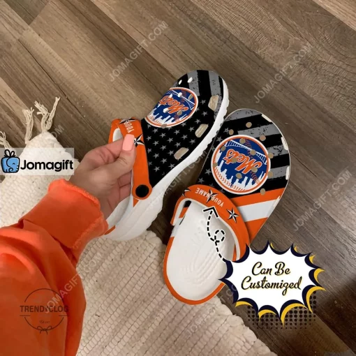 New York Mets American Flag Crocs Clog Shoes
