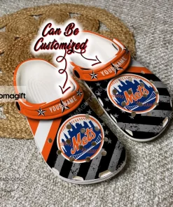 New York Mets American Flag Crocs Clog Shoes