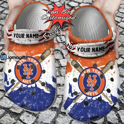 New York Mets Watercolor New Crocs Clog Shoes