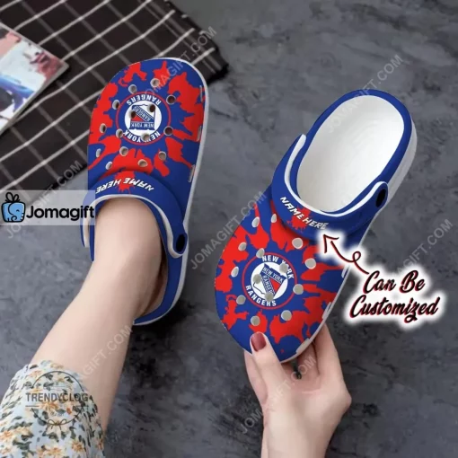 New York Rangers Color Splash Crocs Clog Shoes