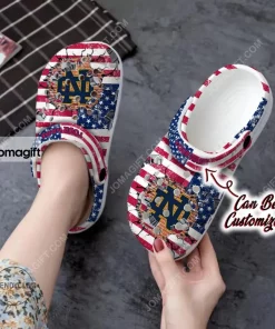 Notre Dame Fighting Irish American Flag New Crocs Clog Shoes