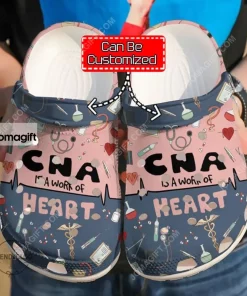 Nurse Cna A Work Of Heart Crocs Clog Shoes