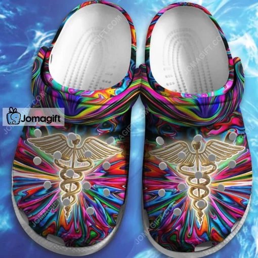 Nurse Hippie Trippy Psychedelic Outdoor Crocs Shoes