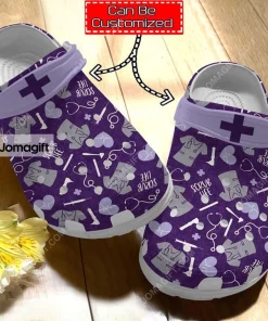 Nurse Personalized Nurse Scrub Life Pattern Crocs Shoes