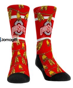 Ohio State Buckeyes Gold Pants Scarlet Graphic Socks