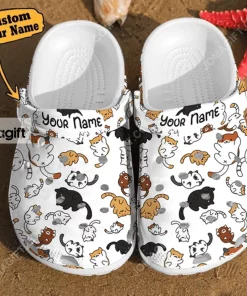 Personalized Cat Pattern Crocs Shoes 1