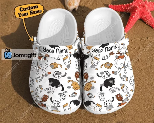 Personalized Cat Pattern Crocs Shoes