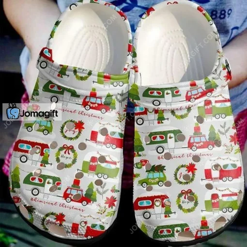 Personalized Christmas Camping Crocs Shoes