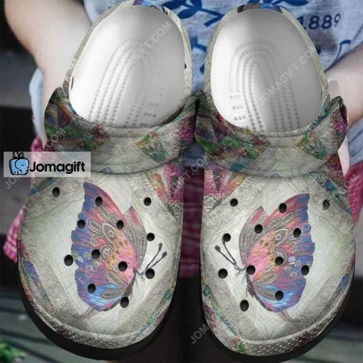 Personalized Colorful Butterfly Bird Crocs Shoes