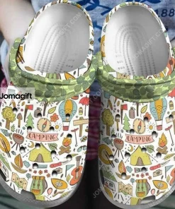 Personalized Colorful Camper Van Camping Camo Crocs Shoes