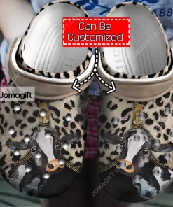 Personalized Cow Leopard Pattern Crocs Shoes