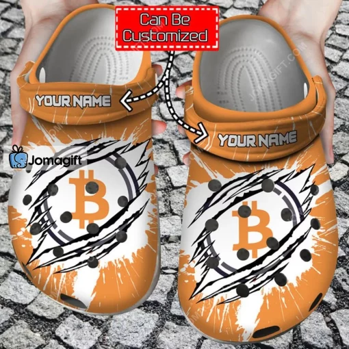 Personalized Crypto Wbtc Coin Ripped Through Crocs Shoes