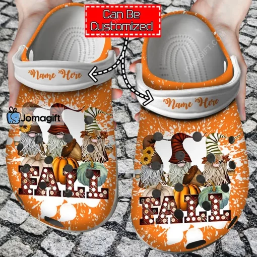 Personalized Fall Gnomes Pumpkin Crocs Shoes