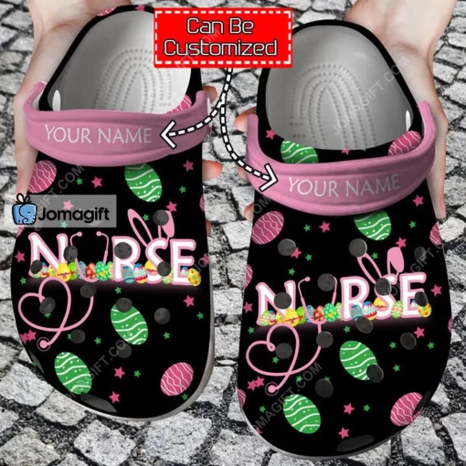 Personalized Happy Easter Nurse Bunny Rabbit Holiday Crocs Shoes