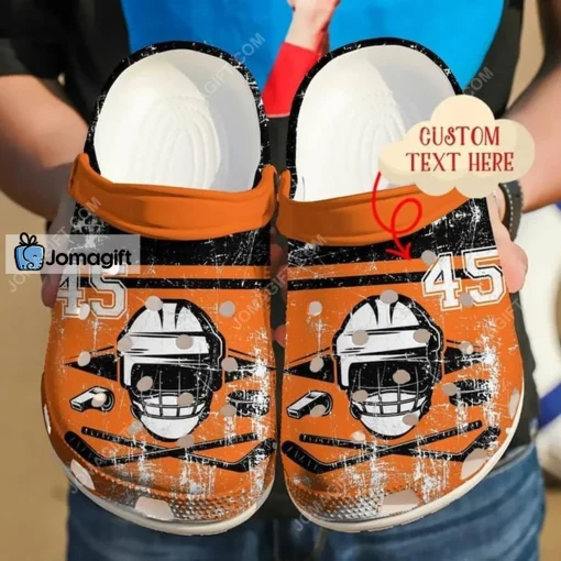 Personalized Hockey Helmet Crocs Shoes