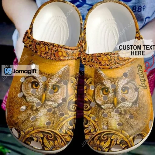 Personalized Owl Carved Crocs Shoes