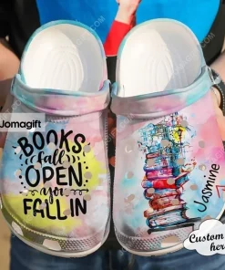Personalized Reading Reading Books Fall Open Crocs Shoes