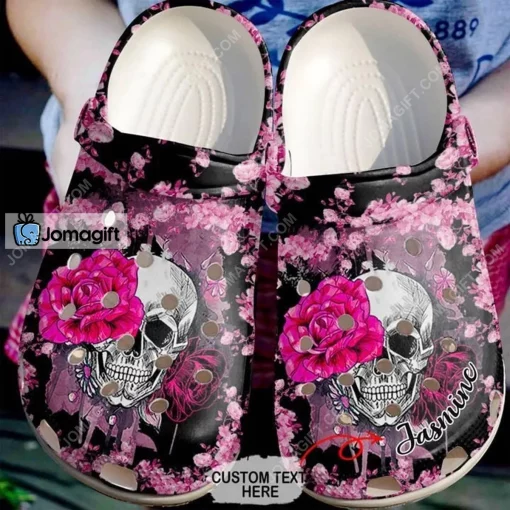 Personalized  Skull Rose Crocs Shoes