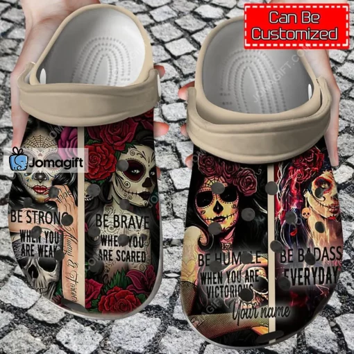 Personalized Skull Skull Be Strong Crocs Shoes