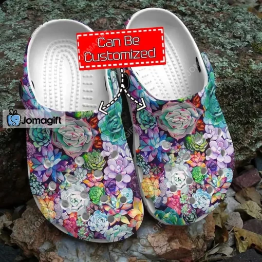 Personalized Succulents Pattern Crocs Shoes