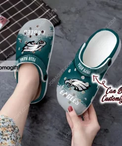Philadelphia Eagles Half Tone Drip Flannel Crocs Clog Shoes 1