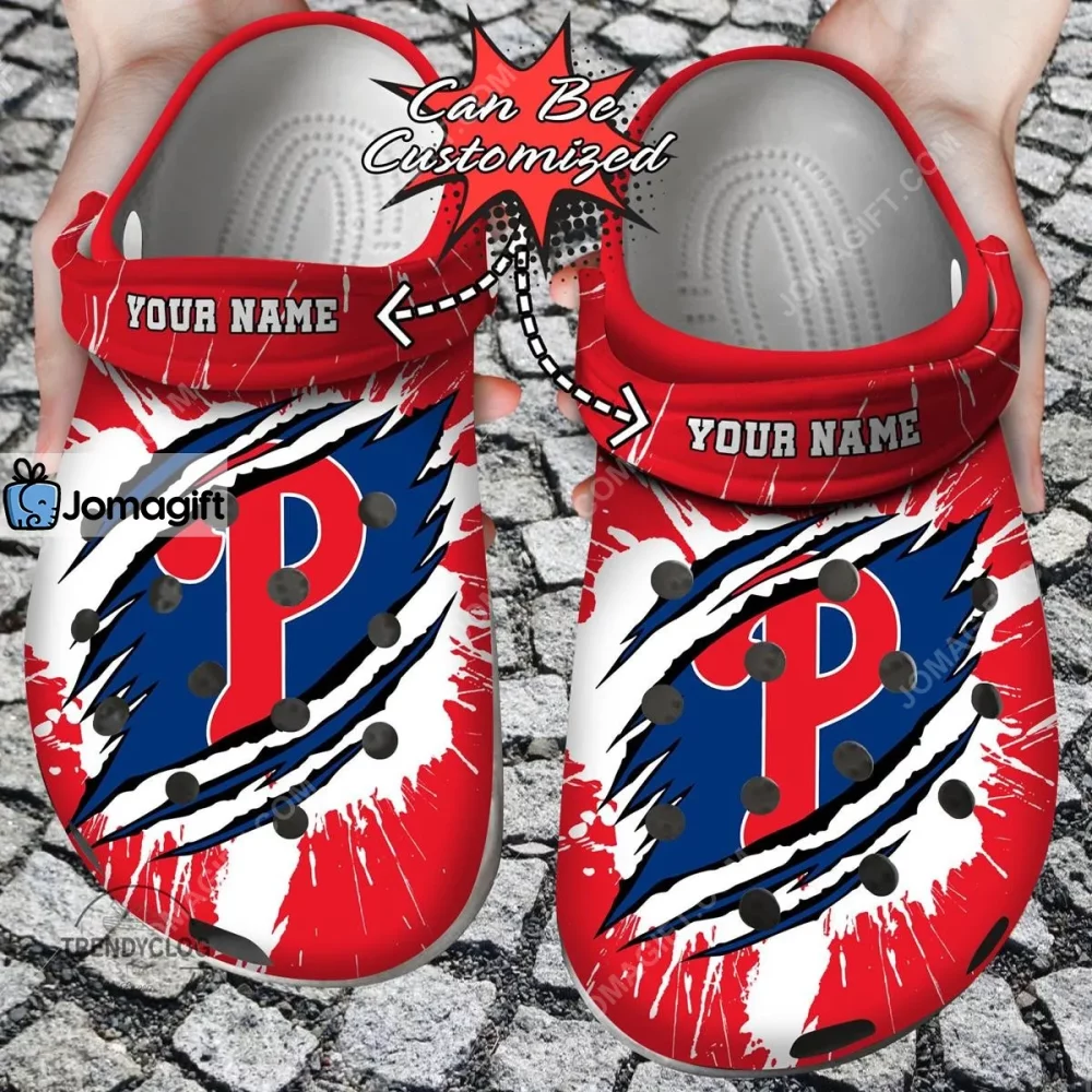 Philadelphia Phillies Ripped Claw Crocs Clog Shoes 2