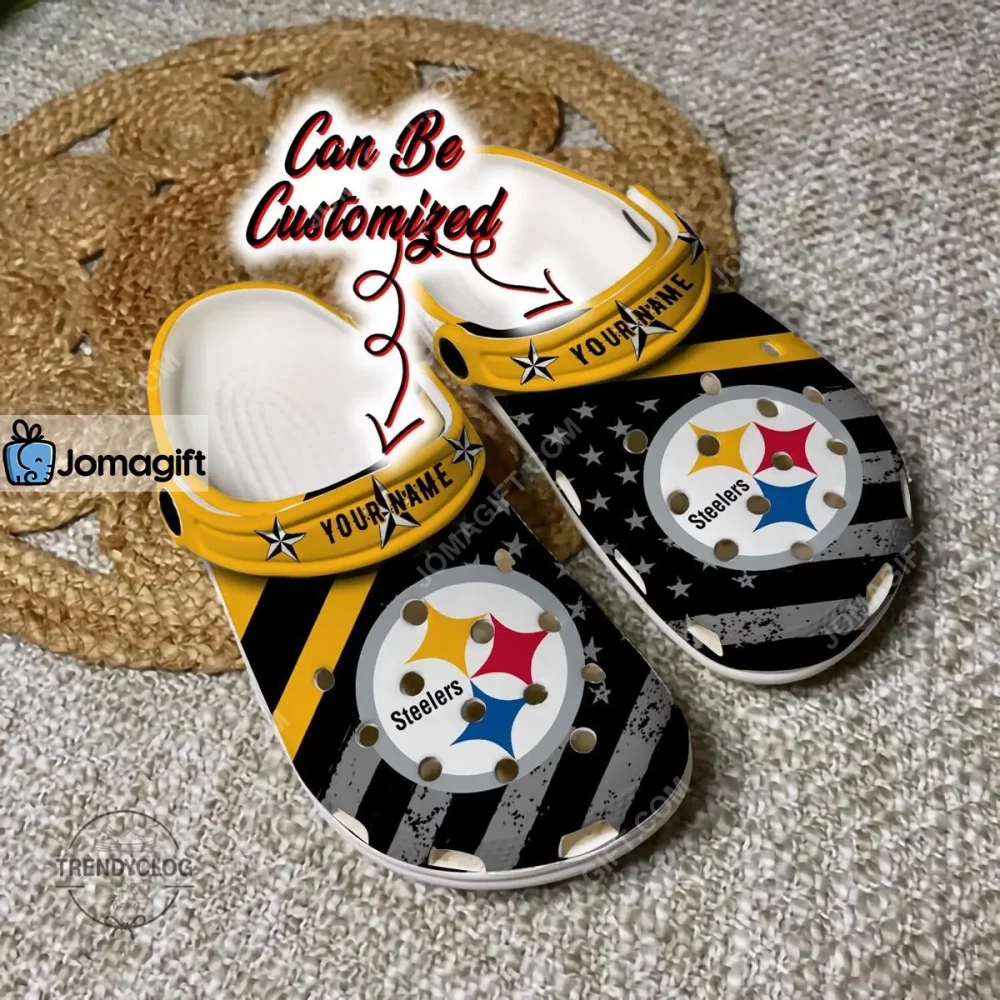 Pittsburgh Steelers American Flag Crocs Clog Shoes 2