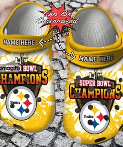 Custom Pittsburgh Steelers Team Helmets Crocs Clog Shoes