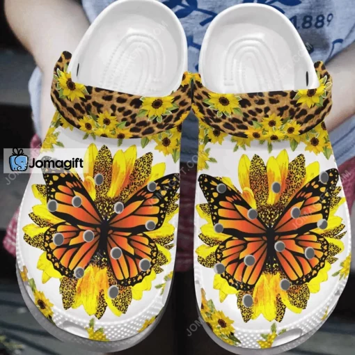 Pretty Flower Butterfly Crocs Shoes