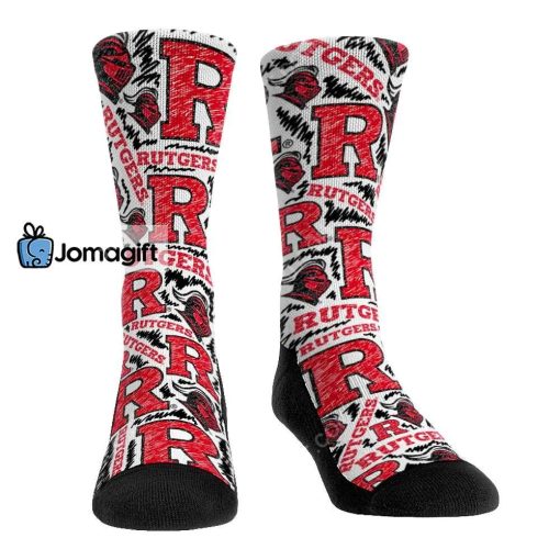 Rutgers Scarlet Knights Logo Sketch Crew Socks