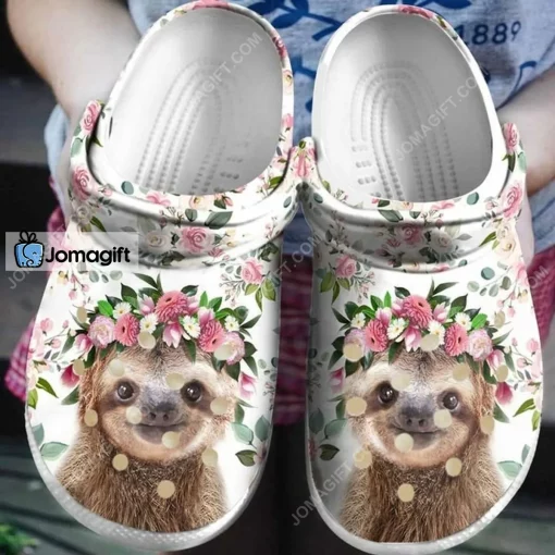 Sloth Baby Flower Pink Crocs Shoes