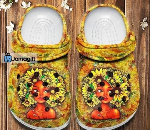 Sunflower Black Girl Proud Crocs Shoes